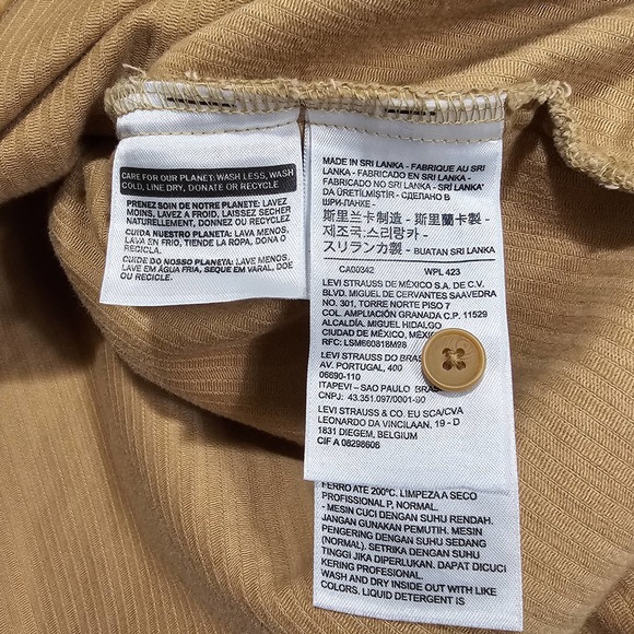 LEVI'S Remi Tan Colored Button Down Long Sleeve Corduroy Shirt sz S - Picture 7 of 11